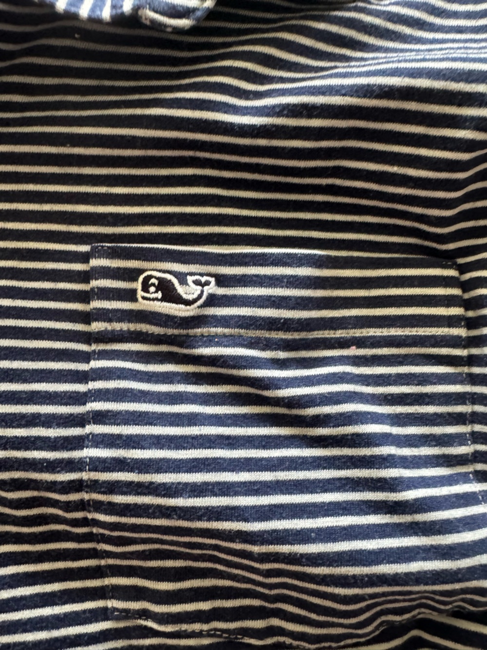 Vineyard Vines Navy and White Striped Polo - Picture 3 of 3